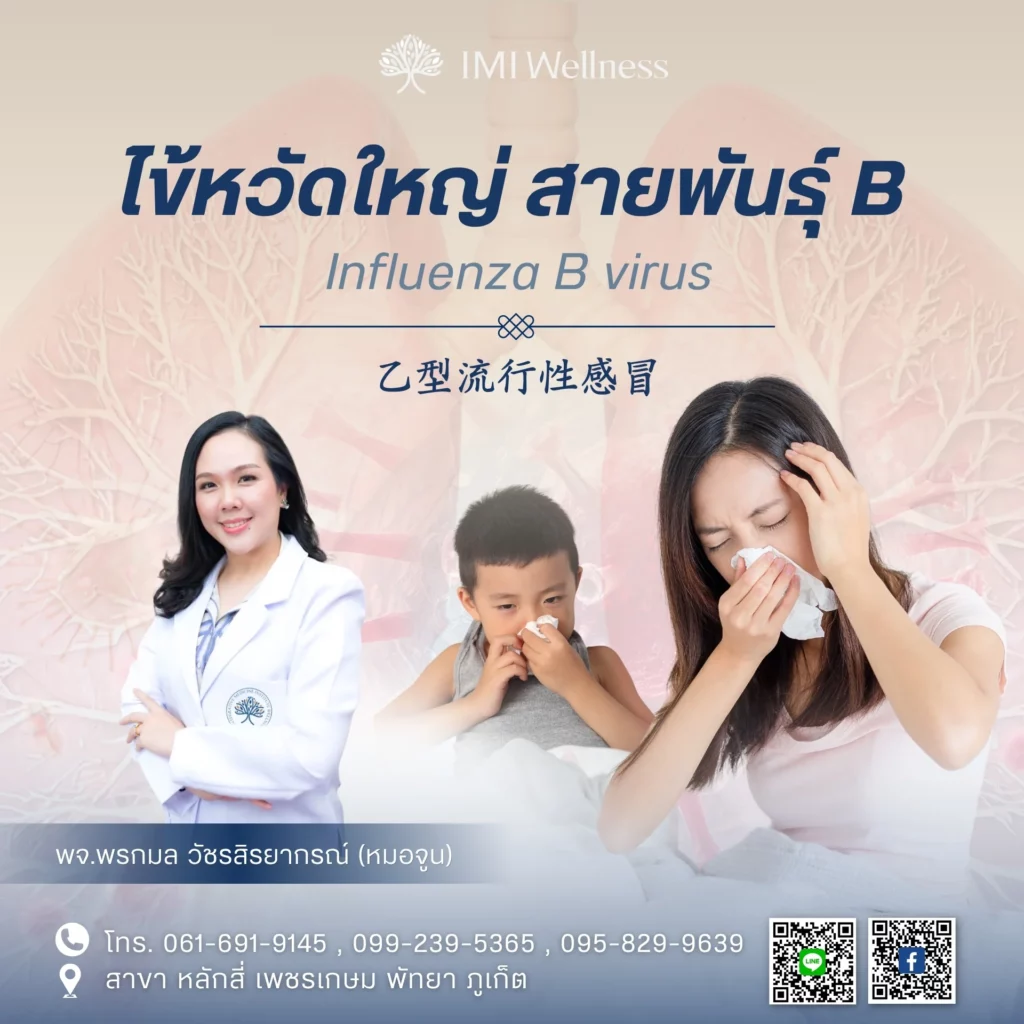 ภาพปกบทความไข้หวัดใหญ่สายพันธุ์ B พร้อม พจ.พรกมล วัชรสิรยากร