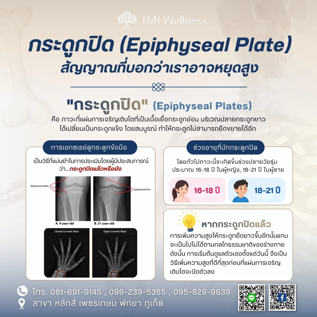 กระดูกปิดและสัญญาณที่บอกว่าร่างกายอาจหยุดสูง