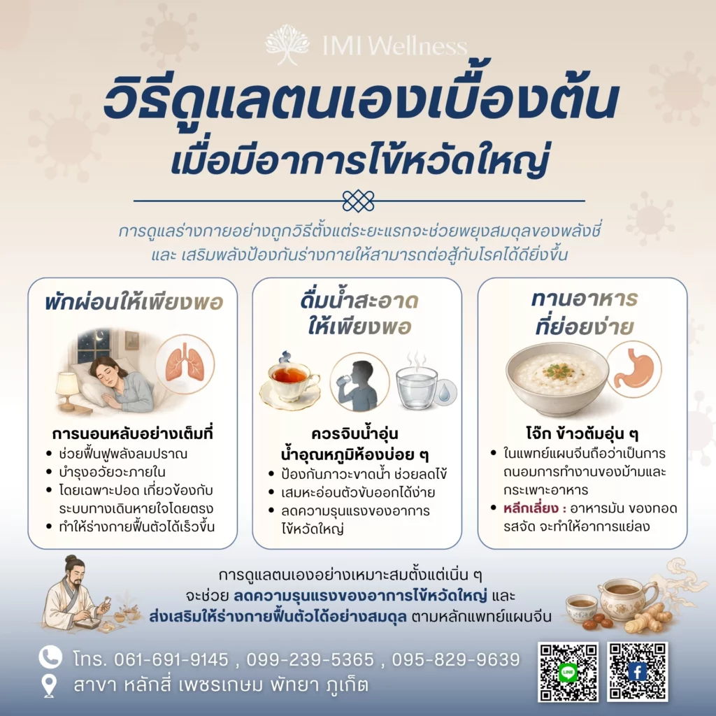 วิธีดูแลตนเองเบื้องต้นเมื่อมีอาการไข้หวัดใหญ่
